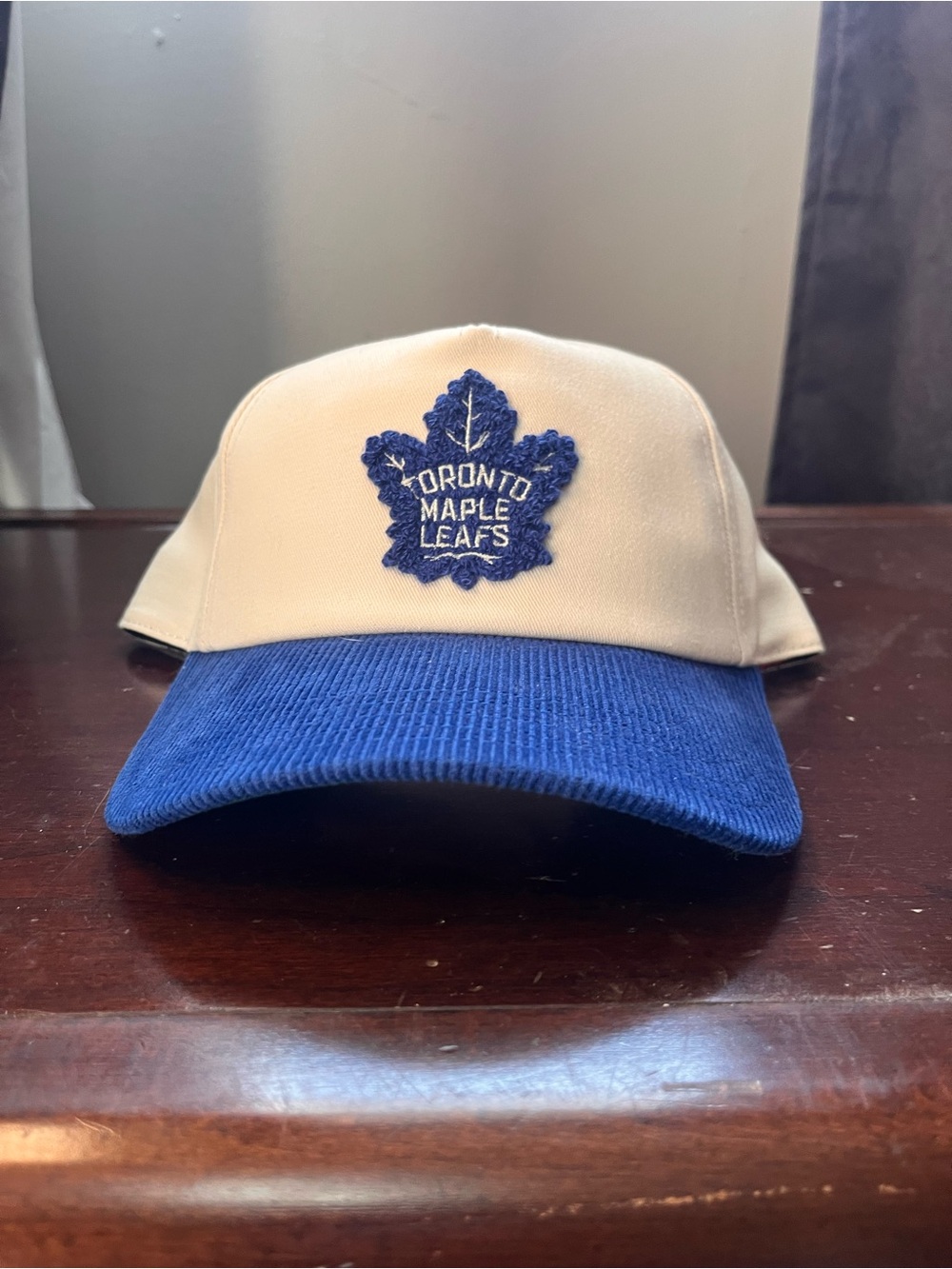 American Needle Toronto Maple Leafs Two-Tone White and Blue Corduroy Brim Hat